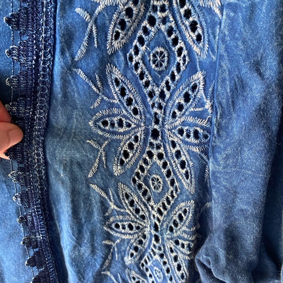 Studio West Apparel Lightweight Denim Shirt Jacket Spring Beautiful - Picture 4 of 8